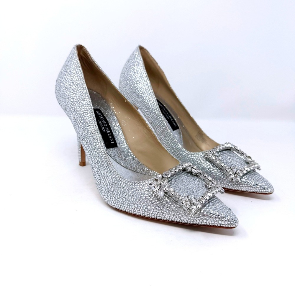 Antonio Melani Collection Vega Ornamented Crystal Pumps 7.5